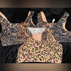 Fabletics Leopard Print Sports Bra Trio 3pk